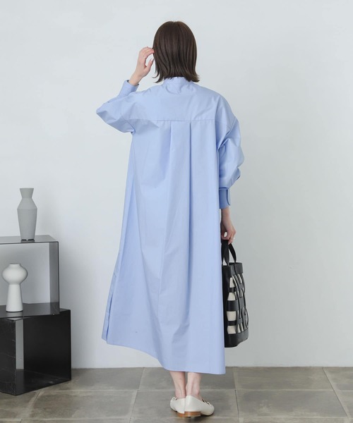 SENSE OF PLACE by URBAN RESEARCH（センスオブプレイスバイアーバンリサーチ）の「『One-C/低身長向けサイズ展開あり』コクーンスリーブシャツワンピース（シャツワンピース・レディース・ライトブルー/ブルー系その他/パープル系その他/ピンクベージュ/アイボリー・ONE/SHORT）」の10枚目の写真