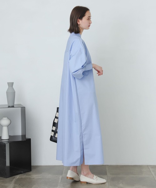 SENSE OF PLACE by URBAN RESEARCH（センスオブプレイスバイアーバンリサーチ）の「『One-C/低身長向けサイズ展開あり』コクーンスリーブシャツワンピース（シャツワンピース・レディース・ライトブルー/ブルー系その他/パープル系その他/ピンクベージュ/アイボリー・ONE/SHORT）」の12枚目の写真