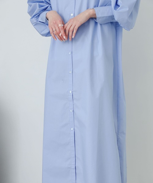SENSE OF PLACE by URBAN RESEARCH（センスオブプレイスバイアーバンリサーチ）の「『One-C/低身長向けサイズ展開あり』コクーンスリーブシャツワンピース（シャツワンピース・レディース・ライトブルー/ブルー系その他/パープル系その他/ピンクベージュ/アイボリー・ONE/SHORT）」の15枚目の写真