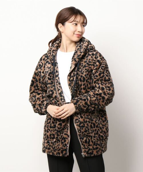 セール】【Bl】【RDS】レオパードBIGシルエットジップパーカー