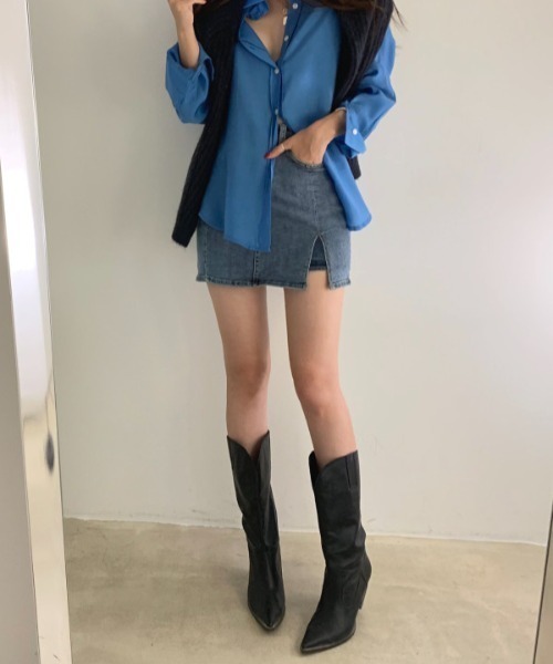 Mayree（メイリー）の「【Mayree】スリットデニムミニスカート 2022SS（デニムスカート・レディース・ブルー・SMALL/MEDIUM）」の17枚目の写真