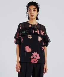 <original>パウダーシフォンハーフスリーブブラウス