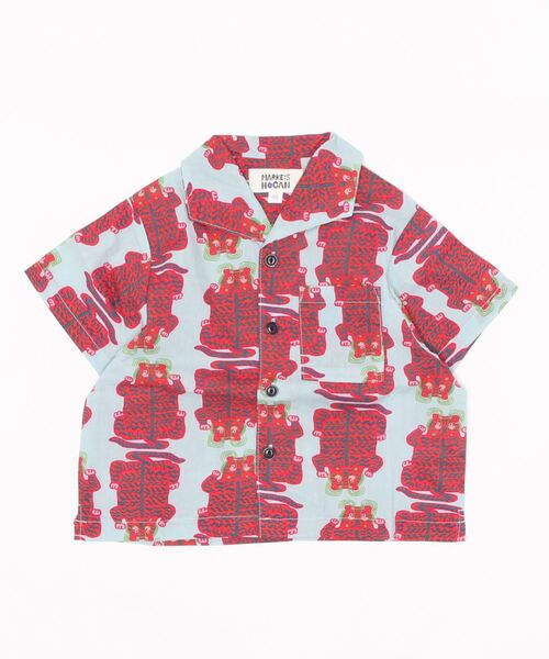 HOGAN RANCH WEAR(ホーガンランチウエア)の「ソウガラオープンカラー半袖シャツ(90~150cm)(シャツ/ブラウス・キッズ・ライトブルー/オレンジ/グリーン/マルチ・90/100/110/120/130/95/140/150cm)」の3枚目の写真