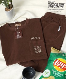 PEANUTS（ピーナッツ）の「Peanuts（ピーナッツ）スヌーピー パイルTシャツ＆ハーフパンツ ルームウェア/2点セット/セットアップ（ルームウェア/パジャマ・メンズ）」