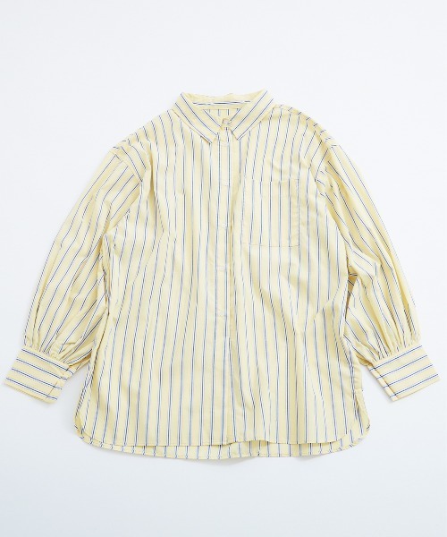 PAPAVER(パパヴェル)の「【PAPAVER】ストライプA柄ワンポケ付きシャツ(シャツ/ブラウス・レディース・サックスブルー/ピンク/イエロー・MEDIUM)」の3枚目の写真