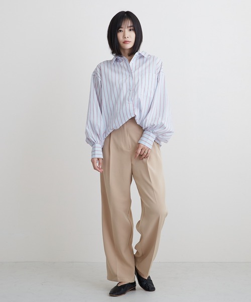 PAPAVER(パパヴェル)の「【PAPAVER】ストライプA柄ワンポケ付きシャツ(シャツ/ブラウス・レディース・サックスブルー/ピンク/イエロー・MEDIUM)」の5枚目の写真