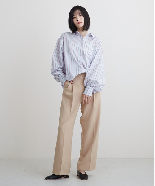 PAPAVER(パパヴェル)の「【PAPAVER】ストライプA柄ワンポケ付きシャツ(シャツ/ブラウス・レディース・サックスブルー/ピンク/イエロー・MEDIUM)」の10枚目の写真
