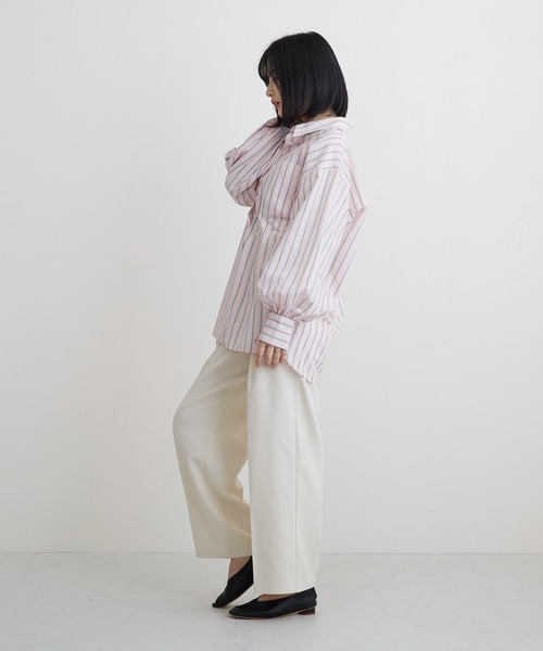 PAPAVER(パパヴェル)の「【PAPAVER】ストライプA柄ワンポケ付きシャツ(シャツ/ブラウス・レディース・サックスブルー/ピンク/イエロー・MEDIUM)」の16枚目の写真