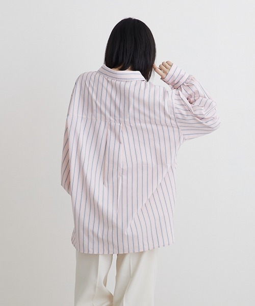 PAPAVER(パパヴェル)の「【PAPAVER】ストライプA柄ワンポケ付きシャツ(シャツ/ブラウス・レディース・サックスブルー/ピンク/イエロー・MEDIUM)」の17枚目の写真