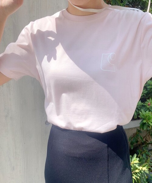 Charles Chaton（シャルルシャトン）の「C logo TEE（Tシャツ/カットソー・レディース・ホワイト/ピンク・FREE）」の2枚目の写真