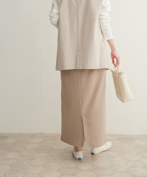 URBAN RESEARCH DOORS（アーバンリサーチドアーズ）の「リブカットストレートスカート（スカート・レディース・ブラック/ライトベージュ・1）」の6枚目の写真