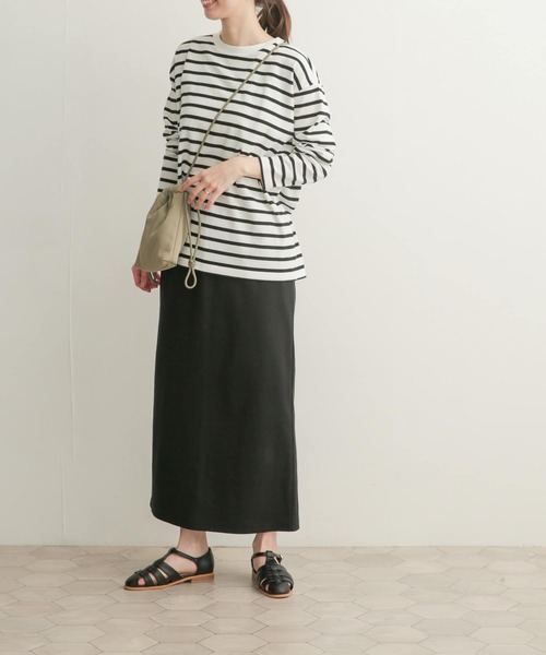 URBAN RESEARCH DOORS（アーバンリサーチドアーズ）の「リブカットストレートスカート（スカート・レディース・ブラック/ライトベージュ・1）」の22枚目の写真