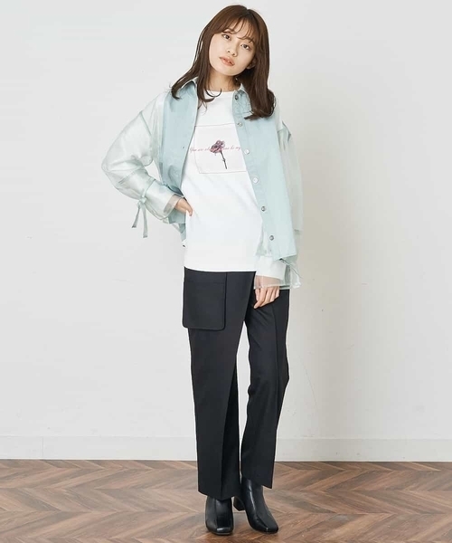 A de a.v.v（アードアー・ヴェ・ヴェ）の「オーガンジードッキングシャツブラウス（シャツ/ブラウス・レディース・ホワイト/ミント・38/36）」の10枚目の写真