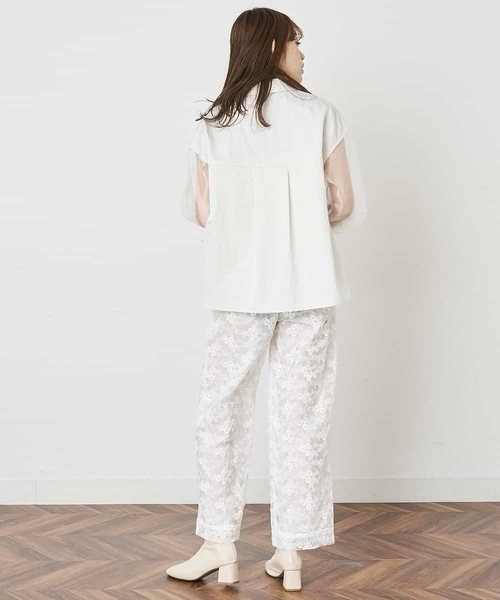 A de a.v.v（アードアー・ヴェ・ヴェ）の「オーガンジードッキングシャツブラウス（シャツ/ブラウス・レディース・ホワイト/ミント・38/36）」の8枚目の写真