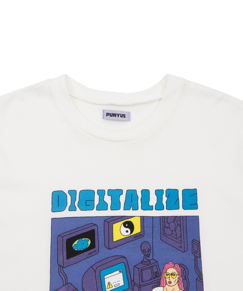 PUNYUS（プニュズ）の「DIGITALIZEビッグTシャツ（Tシャツ/カットソー・レディース・ブラック/ホワイト/イエロー/ライトパープル・3/4）」の8枚目の写真