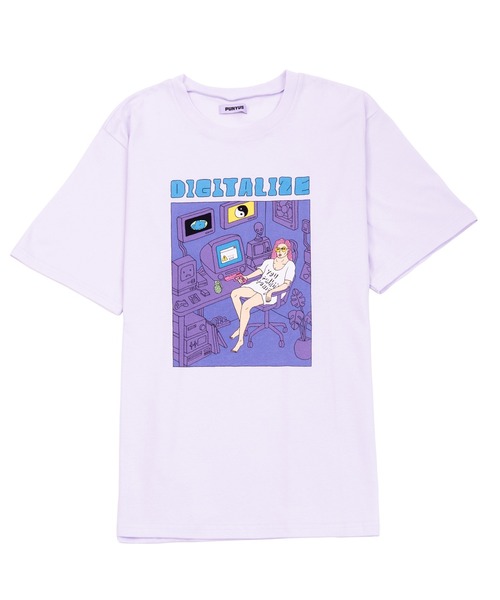 PUNYUS（プニュズ）の「DIGITALIZEビッグTシャツ（Tシャツ/カットソー・レディース・ブラック/ホワイト/イエロー/ライトパープル・3/4）」の13枚目の写真