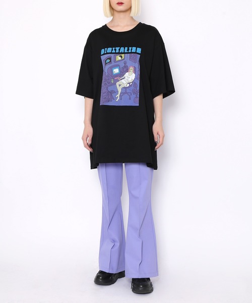 PUNYUS（プニュズ）の「DIGITALIZEビッグTシャツ（Tシャツ/カットソー・レディース・ブラック/ホワイト/イエロー/ライトパープル・3/4）」の18枚目の写真
