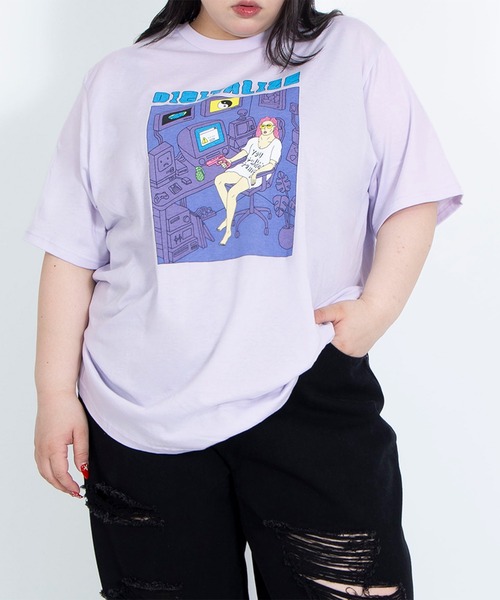 PUNYUS（プニュズ）の「DIGITALIZEビッグTシャツ（Tシャツ/カットソー・レディース・ブラック/ホワイト/イエロー/ライトパープル・3/4）」の11枚目の写真