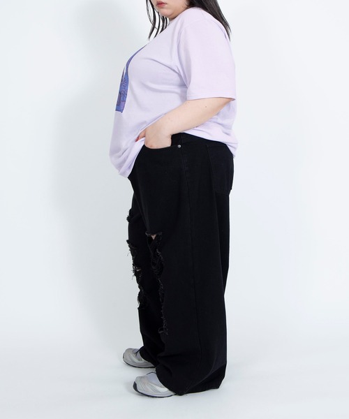 PUNYUS（プニュズ）の「DIGITALIZEビッグTシャツ（Tシャツ/カットソー・レディース・ブラック/ホワイト/イエロー/ライトパープル・3/4）」の10枚目の写真