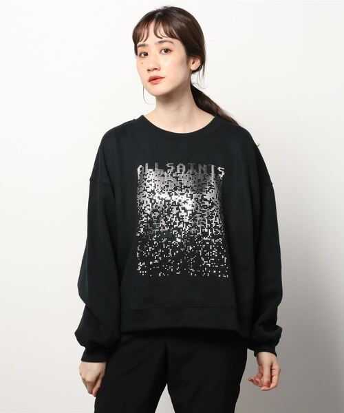 ALLSAINTS（オールセインツ）の「ALLSAINTS PIXEL SWEATSHIRT | ALLSAINTS ピクセル スウェットシャツ（スウェット・レディース・ブラック・M/XS/S）」の7枚目の写真