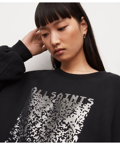 ALLSAINTS（オールセインツ）の「ALLSAINTS PIXEL SWEATSHIRT | ALLSAINTS ピクセル スウェットシャツ（スウェット・レディース・ブラック・M/XS/S）」の4枚目の写真