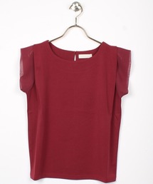 シフォンタックスリーブカットソープルオーバー