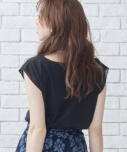 12Twelve Agenda(トゥエルブ アジェンダ)の「シフォンタックスリーブカットソープルオーバー(Tシャツ/カットソー・レディース・ブラック/ミント/ホワイト/ボルドー/ベージュ・M)」の15枚目の写真