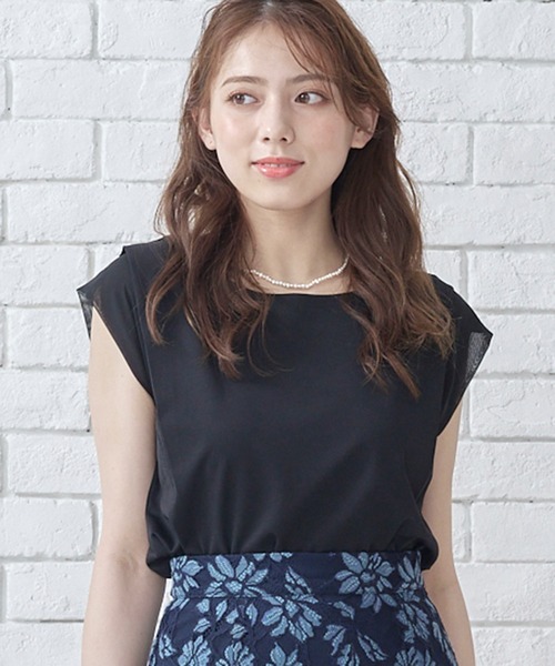 12Twelve Agenda(トゥエルブ アジェンダ)の「シフォンタックスリーブカットソープルオーバー(Tシャツ/カットソー・レディース・ブラック/ミント/ホワイト/ボルドー/ベージュ・M)」の14枚目の写真