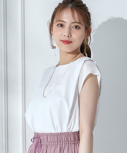 12Twelve Agenda(トゥエルブ アジェンダ)の「シフォンタックスリーブカットソープルオーバー(Tシャツ/カットソー・レディース・ブラック/ミント/ホワイト/ボルドー/ベージュ・M)」の7枚目の写真