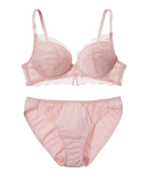 PEACH JOHN(ピーチジョン)の「【ノンワイヤーでも程よい谷間。レースブラ&ショーツ2点セット】スリットレースノンワイヤーブラジャー&ショーツセットりらこれ(ブラ&ショーツ・レディース・ネイビー/グレー/ピンク/ブラウン/グリーン/オレンジ/ライトピンク/ダークブラウン/ブルー/スモークピンク・BC65/BC70/BC75/DE65/DE70/DE75)」の8枚目の写真