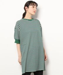 サーマルボーダーチュニックワンピース