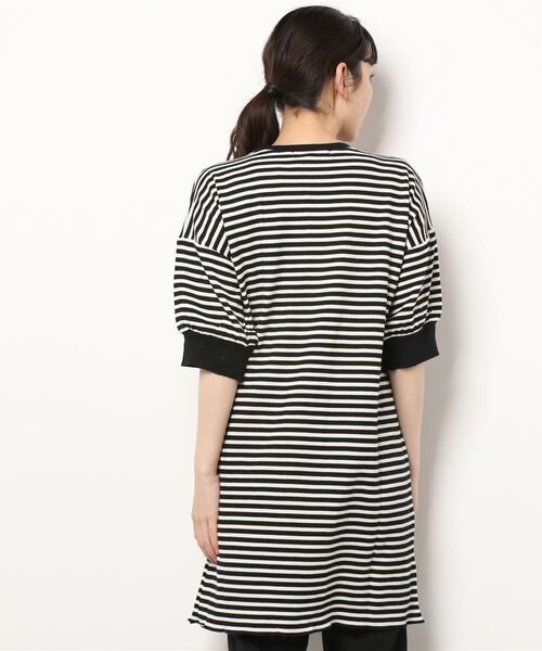 KOBE LETTUCE(コウベレタス)の「サーマルボーダーチュニックワンピース(チュニック・レディース・ブラック/ベージュ/グリーン・FREE)」の5枚目の写真