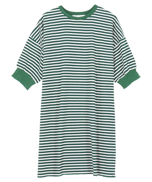 KOBE LETTUCE(コウベレタス)の「サーマルボーダーチュニックワンピース(チュニック・レディース・ブラック/ベージュ/グリーン・FREE)」の11枚目の写真