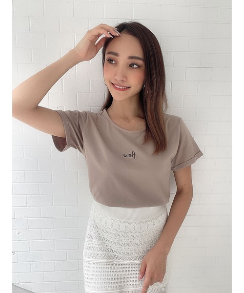 DURAS(デュラス)の「fleurロゴTシャツ(Tシャツ/カットソー・レディース・ブラック/ベージュ/ホワイト・FREE)」の13枚目の写真