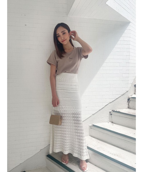 DURAS(デュラス)の「fleurロゴTシャツ(Tシャツ/カットソー・レディース・ブラック/ベージュ/ホワイト・FREE)」の14枚目の写真