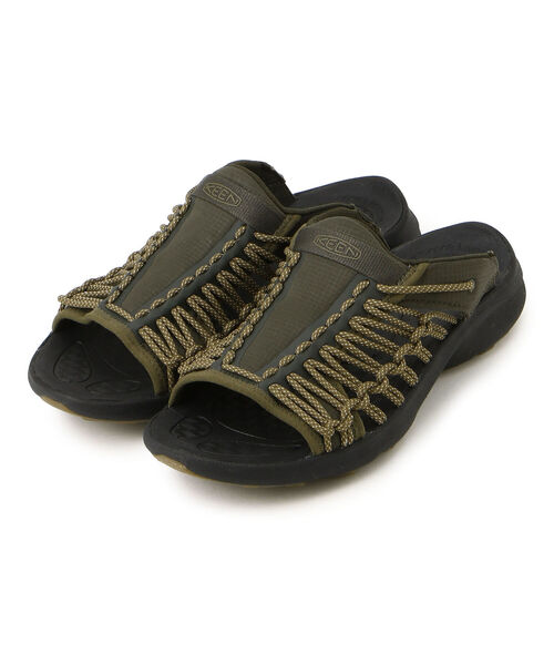 KEEN（キーン）の「KEEN/キーン　UNEEK SNK SLIDE　ユニーク スニーク スライド　#1026082（サンダル・メンズ・オリーブ/ブラック・9/10/11/8）」の2枚目の写真