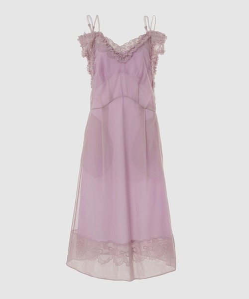 Simone Rocha（シモーネロシャ）の「OFF SHOULDER SLEEVELESS MIDI DRESS W/ FRILL（ドレス・レディース・ライラック・6）」の6枚目の写真