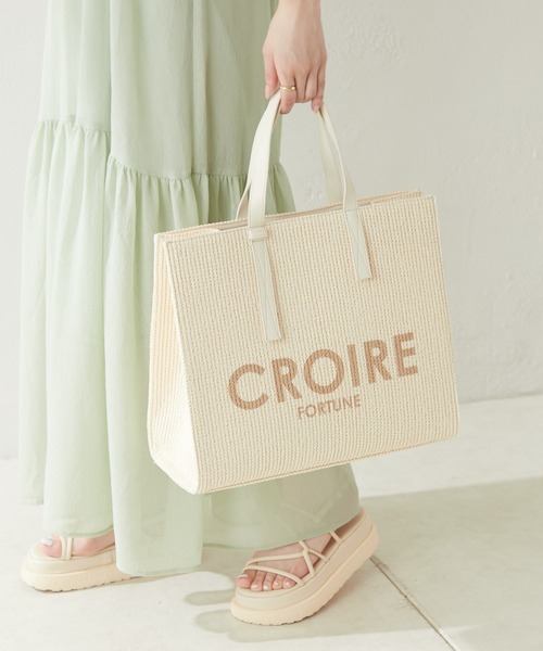 Chico（チコ）の「【新色追加】ロゴ入り雑材BIGトート（トートバッグ・レディース・ベージュ/ブラウン/アイボリー/ホワイト系その他2・FREE）」の2枚目の写真