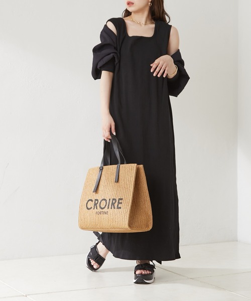 Chico（チコ）の「【新色追加】ロゴ入り雑材BIGトート（トートバッグ・レディース・ベージュ/ブラウン/アイボリー/ホワイト系その他2・FREE）」の7枚目の写真