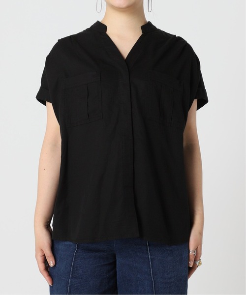 B.C STOCK（ベーセーストック）の「リヨセルスキッパーシャツ（シャツ/ブラウス・レディース・ブラック/カーキ・FREE）」の3枚目の写真