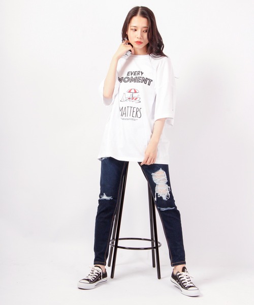 FUNALIVE（ファンアライブ）の「BF2 select SAコットン ビッグシルエット シロクマ 刺繍 半袖 Tシャツ（Tシャツ/カットソー・メンズ・ホワイト/ブラック/ピンク/グリーン・LL/M/L）」の9枚目の写真