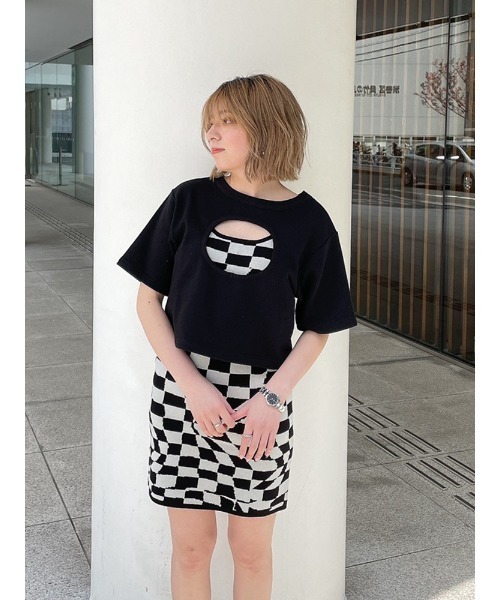 ENVYM(アンビー)の「ホールレイヤーTEE(Tシャツ/カットソー・レディース・ホワイト/ブラック・FREE)」の2枚目の写真