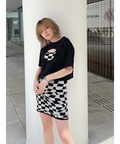 ENVYM(アンビー)の「ホールレイヤーTEE(Tシャツ/カットソー・レディース・ホワイト/ブラック・FREE)」の6枚目の写真
