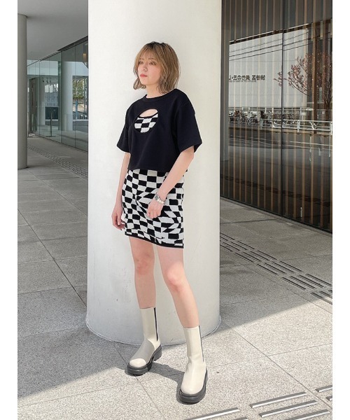 ENVYM(アンビー)の「ホールレイヤーTEE(Tシャツ/カットソー・レディース・ホワイト/ブラック・FREE)」の8枚目の写真