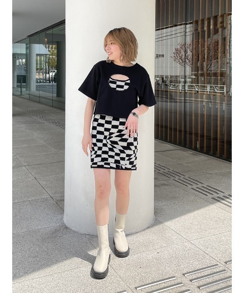 ENVYM(アンビー)の「ホールレイヤーTEE(Tシャツ/カットソー・レディース・ホワイト/ブラック・FREE)」の9枚目の写真