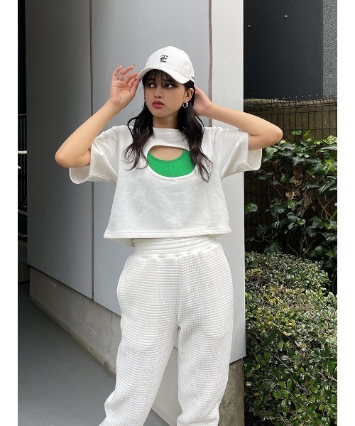 ENVYM(アンビー)の「ホールレイヤーTEE(Tシャツ/カットソー・レディース・ホワイト/ブラック・FREE)」の11枚目の写真