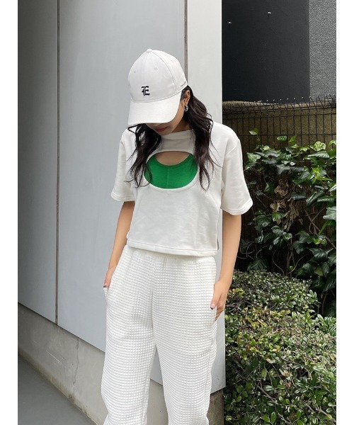 ENVYM(アンビー)の「ホールレイヤーTEE(Tシャツ/カットソー・レディース・ホワイト/ブラック・FREE)」の12枚目の写真