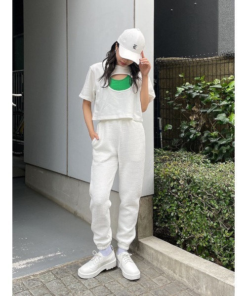 ENVYM(アンビー)の「ホールレイヤーTEE(Tシャツ/カットソー・レディース・ホワイト/ブラック・FREE)」の14枚目の写真
