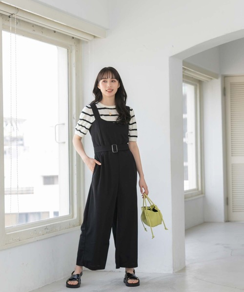 fifth(フィフス)の「ベルト付きロンパース(つなぎ/オールインワン・レディース・ブラック/スモークピンク・M)」の17枚目の写真
