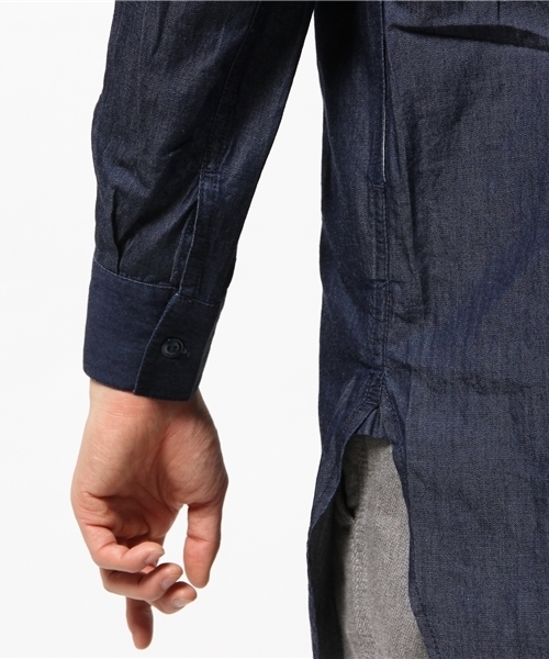 CIAOPANIC（チャオパニック）の「【Ciaopanic】デニムスタンドカラーロングシャツ（シャツ/ブラウス・メンズ・ブルー/インディゴブルー・LARGE/MEDIUM）」の6枚目の写真